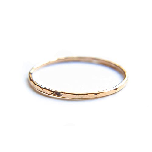 Ellie J Maui Hammered Gold Ring, Gold Stacking Rings cover