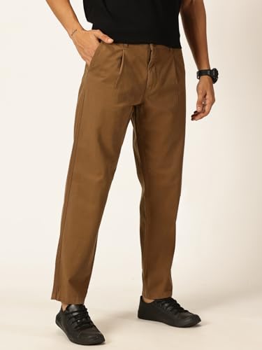 Image of Thomas Scott Men's | Solid | Light Weight | Breathable Fabric | 4 Pocket | Mid Rise | Relaxed Fit | 100% Cotton | Button Waist | Chino Trouser | Pants