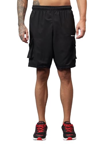 Image of Vector X Regular Fit Solid Cargo Sports Shorts for Men| Stylish & Comfortable| Casual, Hiking, Running & Outdoor Shorts Both Side Zipper Cargo Pockets