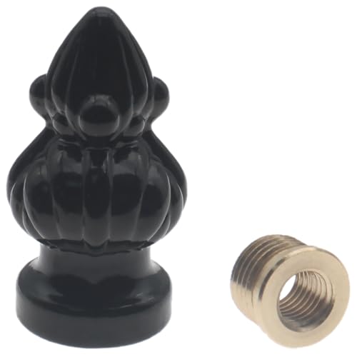 Image of 1 Pcs Lamp Finial Cap Knob 1-3 /8 inch High Lamp Decoration for Lamp Shade Retro Lamp Head Decorative Cover (Black)