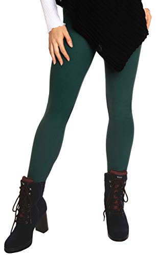 BeLady Leggings Térmicos con Forro Polar Interior Negro Azul Gris Marrón Rojo S M L XL 2XL 3XL (Verde, M) thumbnail