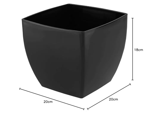 Vasart Siena Cachepot, Preto, 20x18cm
