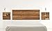 Cabecero + 2 mesitas Acabado Madera Maciza Natural, Medidas 155 x 60 x 2 cm