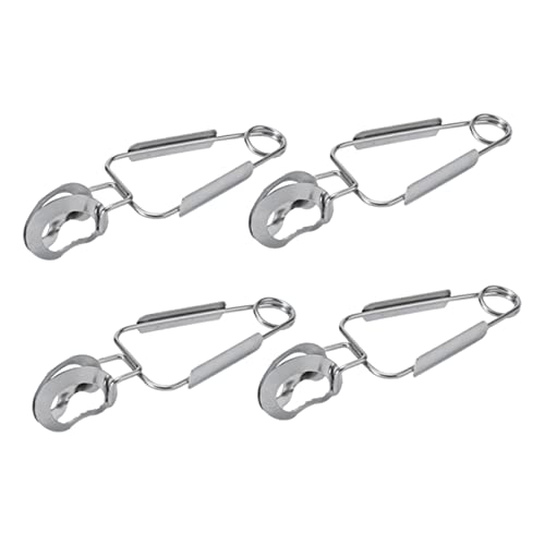 Hoement 4pcs Stainless Steel Food Clips Spring Snail Escargot Tongs for Restaurant Serving for BBQ and Kitchen Use