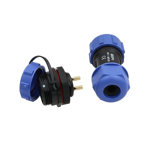 Conector eléctrico impermeable SP17 2 pines macho y hembra IP68 miniatura 4