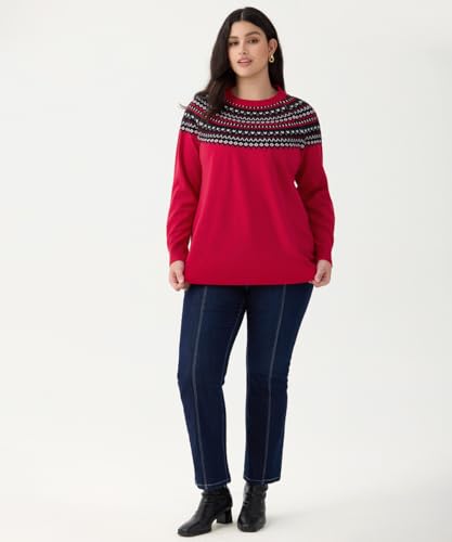 Image of CARCOS Plus Size Sweaters for Women Solid Crew Neck Knit Tops Casual Long Sleeve Pullover Sweater Sparkly Tunic Shirts