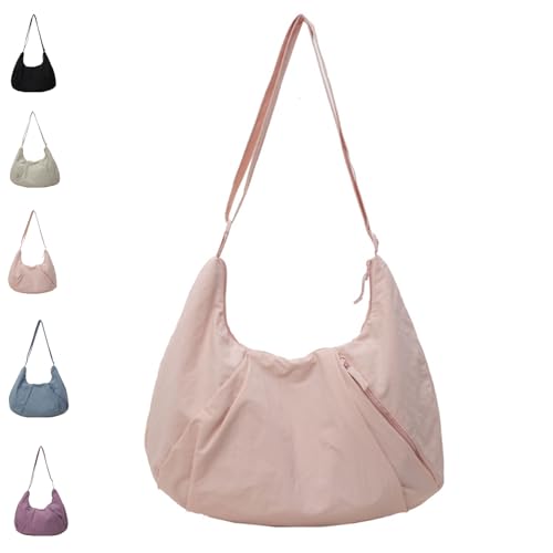 Good Totes Croissant Bag, Large Croissant Sling, Large Fashion Nylon Waterproof Satchel, Crescent Crossbody Bags for Women