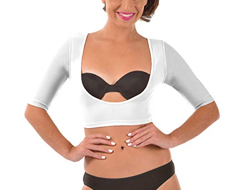 Bolero Short Sleeve Arm Shaper (Black, Short Sleeve) by Your Contour (White, 2X)