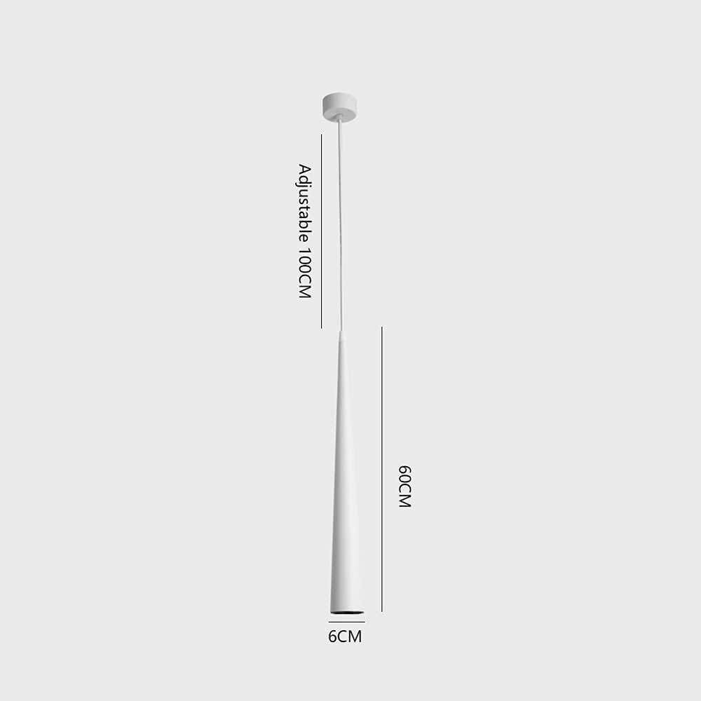 Luci per Isola Cucina - LED 5W, 60cm, Alluminio - Faretti a Sospensione Moderni a Tubo Lungo, Dario a Sospensione per Sala da Pranzo, Bar, Mini soffitto Cono, faretto a Testa Sina