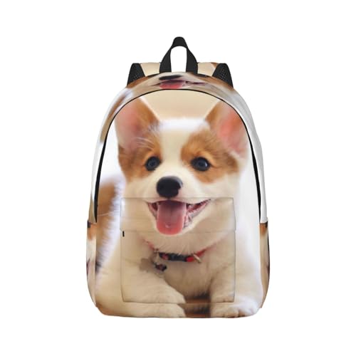 Mochila de mano con estampado de corgi para mujer, portátil y bolsa de enfermera de día