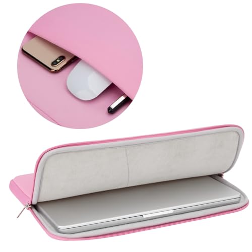 Housse ordinateur portable 13.3 pouces rose et pochette accessoires - 4