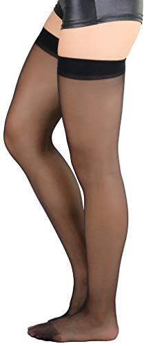 Image of ToBeInStyle Women's Seamless Thigh High Nylon Stocking With Opaque Band