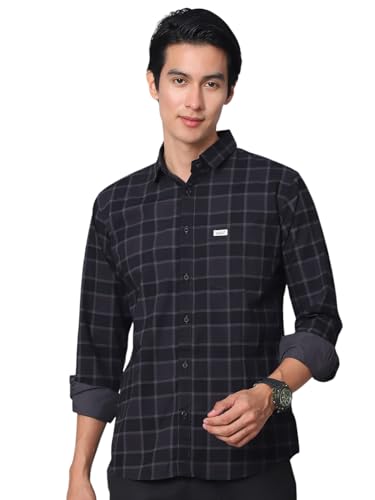 Image of Majestic Man Comfort Cotton Slim Fit Checked Casual Shirt for Men