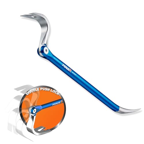 POPLOCK 17-Inch Indexing Nail Puller & Flat Pry Bar | V-Claw Cat’s Paw, 11 Locking Angles,...