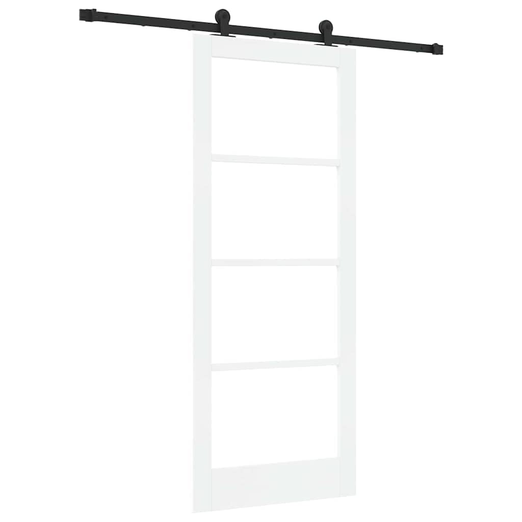 vidaXL Drzwi przesuwne ORKDAL 83 x 202 cm Lite drewno sosnowe i szkło