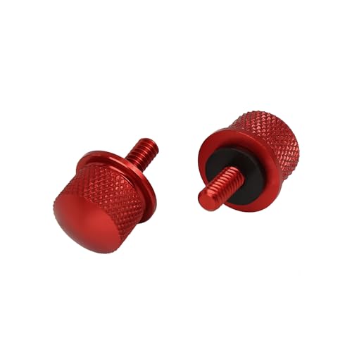 RATCHROLL 1/4''-20 Thread Motorcycle Red Aluminum Alloy Rear Seat Bolt Screw for Harley Davidson Touring Sportster Softail Dyna 1996-2017 2pcs Replacement Car Parts