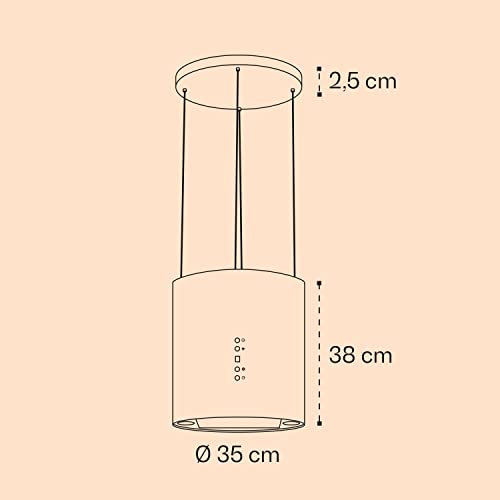 Klarstein Hanging Island Cooker Hood, Extractor Fan for Kitchen Islands, 558m³/h Airflow, Timer, Adjustable Kitchen Extractor Fan w/Chandelier Design, 3 Mode Cooker Hoods, Activated Carbon Filters
