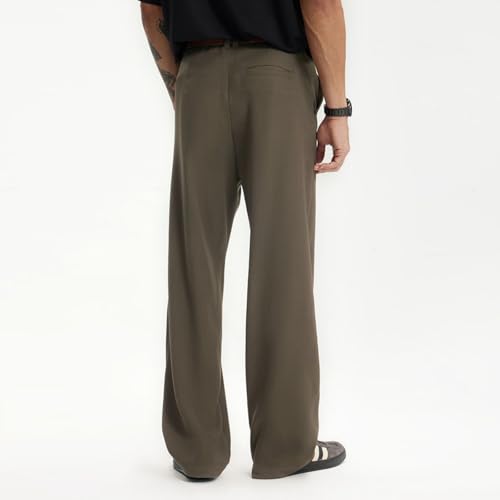 Silent Vortex Men's Teen Loose Fit Wide Leg Dress Pants Casual Solid High Waist Straight Leg Trousers with Pocket2