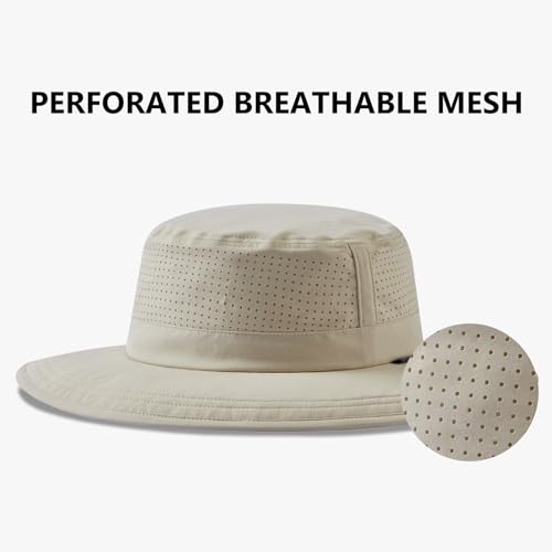 Image of UPF 50+ Bucket Sun Hat with Laser Perforated Mesh Cooling Adjustable Breathable Lightweight for Outdoor Men Women