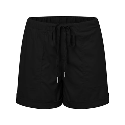 Lainuyoah Short feminino de verão 2024 casual confortável com cordão elástico na cintura shorts com