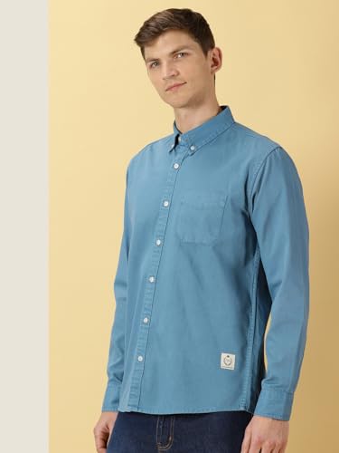 Image of Thomas Scott Men's | Solid | Full Sleeve | Slim Fit | 100% Cotton | Spread Collar | Casual Shirt