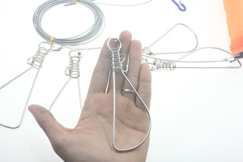 Mosquetón de acero inoxidable para pesca con 5 clips miniatura 3
