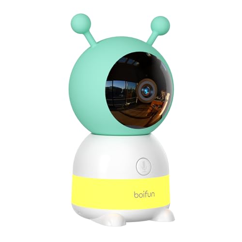 BOIFUN Babyphone Caméra Bébé 2K WiFi, Caméra Seule| Vision Nocturne Invisible, Veilleuse Colorée Réglable, Détection Mouvements/Pleurs, Température, PTZ 360° | Compatible Appli Mobile et Le Baby 6T