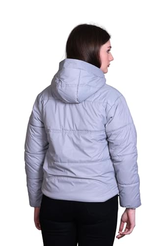 Image of SANE ORIGINALS Hooded Winter Jacket for Women in Full Zipper || Stylish Semi Crop Warm Jacket for Women Winter Wear with Hood ||
