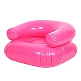 Inflatable Chair Waterproof PVC Blow Up Sofa Capacity Portable Air Couch, Ergonomic Floating Seat for Pool, Beach, Camping & Indoor Relaxation (Pink)