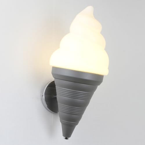 Image of Ice Cream Wall lamp Spiral Cone Decorative Wall Light Fixture, DIY Lighting Fixtures for Kitchens, Dining Rooms and More(Gray)