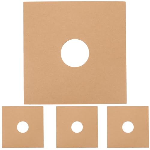 JHKNNK Fundas para Discos de Vinilo Diseño de Ángulo Recto de 12 Pulgadas, Paquete de 4 Piezas, Hechas de Papel Resistente y Orificios para Almacenamiento Ventilado