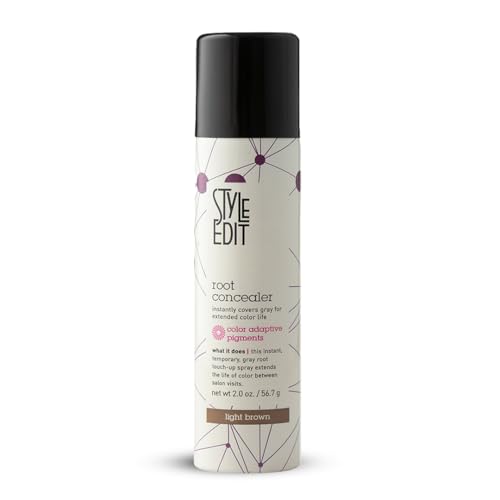 Image of Style Edit Root Touch Up Spray | Temporary Hair Color for Gray Roots and Thinning Hair | Salon-Quality, Transfer-Resistant Hair Concealer | Light Brown, 2 oz