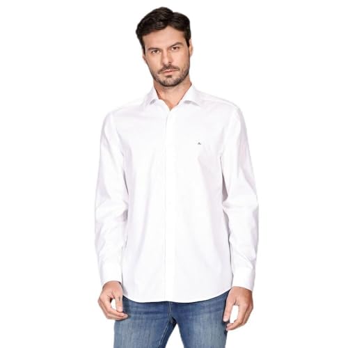 Camisa Social Regular Tricoline Maquinetada Out Branco - 40