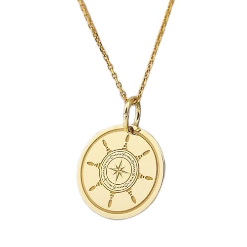 Collier gouvernail anti-ternissement argent plaqué or | Bijou unisexe durable