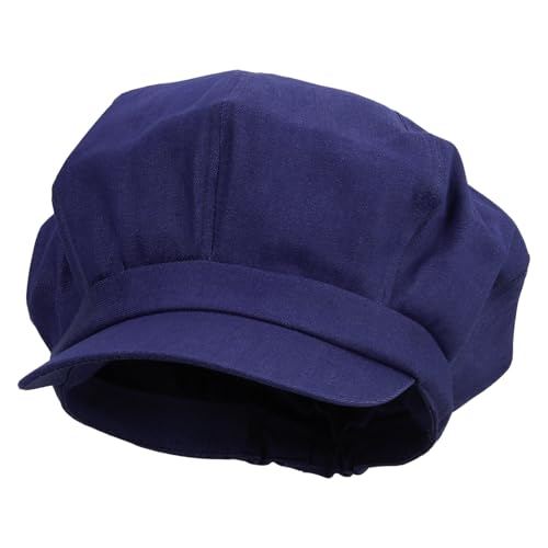 Big Size Cotton Newsboy Hat for Big Head- Denim OSFM