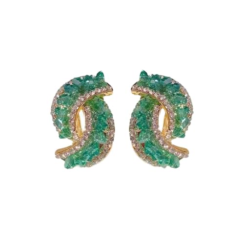 Groene Verfraaide Gesp Oorbellen V􉽊wIȃO[u[Nh▭ȃCOCgOWA[nCGhCOR[hCObgobNX^bhCO ^̃CO (Green, One S