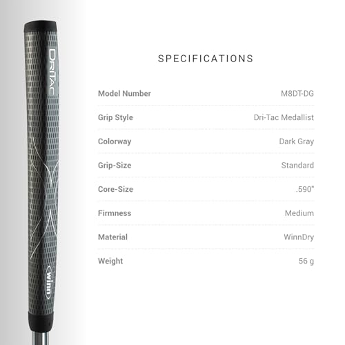 Winn DriTac Medallist Pistol Putter Grip – Soft & Firm