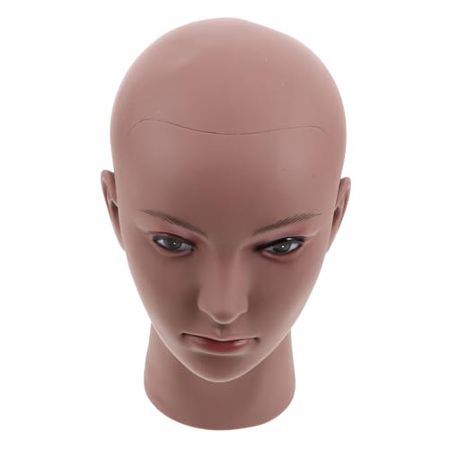 Gatuida Realistic Black Female Bald Mannequin Head for Hair Cosmetology Training African Features PVC Model for Wigs Makeup Glasses Hat Display and Styling Practice