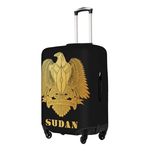 Sudan Golden Emblem Universal Stretch Suitcase Cover Carry On Luggage Sleeve Anti Scratch Travel Baggage Protector for Unisex Women Travel Large2
