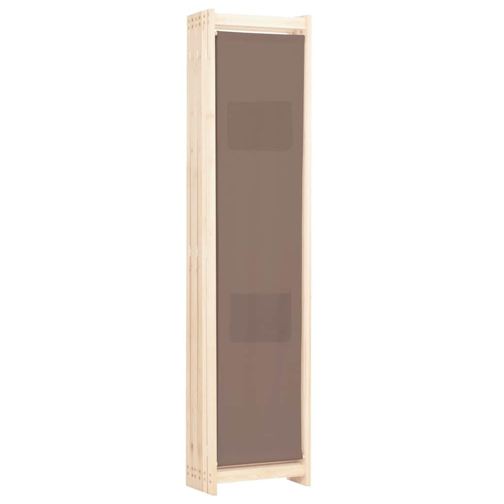 vidaXL Cloison de séparation 6 Panneaux Marron 240 x 170 x 4 cm Tissu