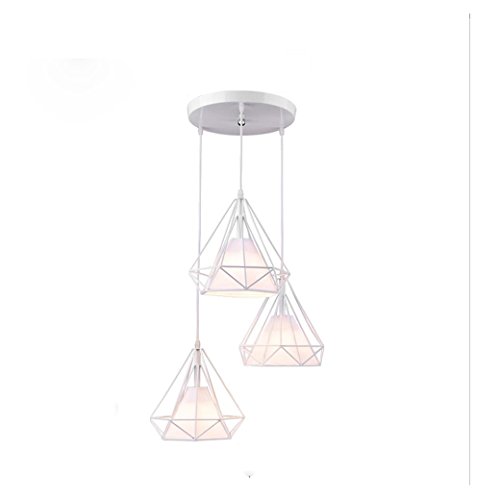 Petit lustre rétro blanc pour éclairer un îlot de cuisine ou table basse