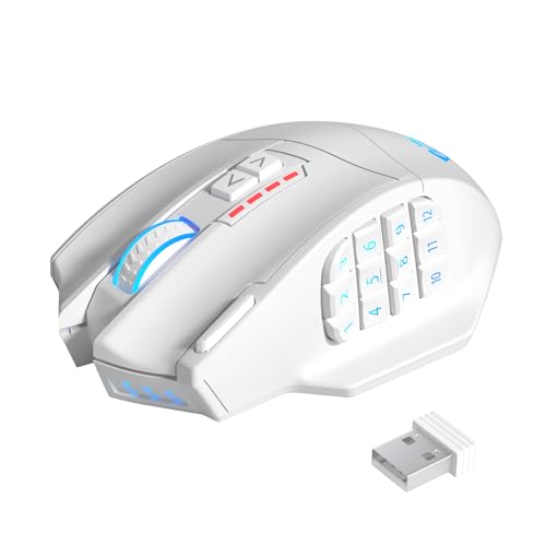 Souris Gamer MMO sans fil Gamspeed V8 Pro 16000 DPI avec 16 boutons programmables RVB
