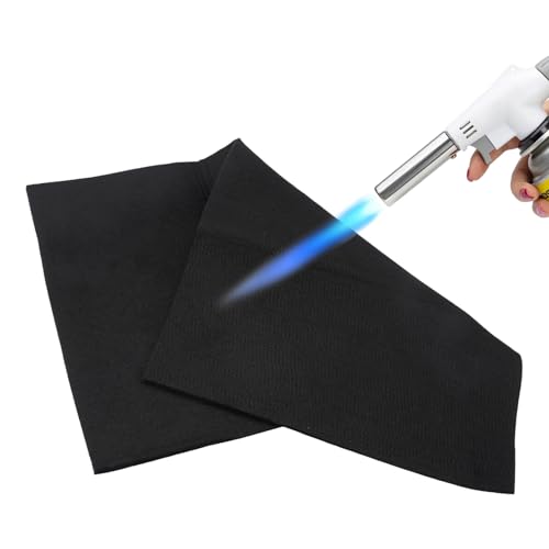 50 x 30 cm manta ignifuga, base estera ignífuga Material Resistente al Calor Hasta 800 °C, Seguridad tela alfombra ignifuga, Suave Portátil fireproof mat para Protección contra chispas (Negro)