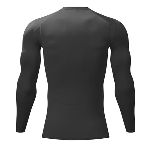 Men Compression Rash Guard Shirt Long Sleeve UPF 50+ Sun Protection Swim Shirt Baselayer Skin Performance Workout Top3