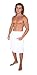 Arus Men's Organic Turkish Cotton Adjustable Closure Spa Shower and Bath Wrap White S/M