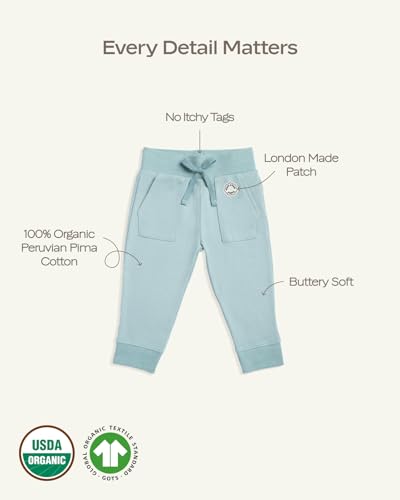 MON CHOU Organic Cotton Joggers - 100% Pima Cotton Baby Pants - Lightweight and Breathable Infant Pants for All Seasons2