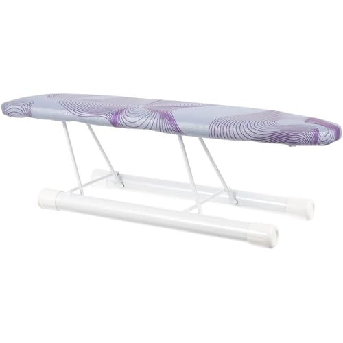 JEWEDECO Tabla de Planchar Portátil Pequeña para Mangas y Ropa, Soporte Plegable de Sobremesa en Color Morado, Alfombrilla Resistente para Planchado en Hogar, Lavandería y Viaje