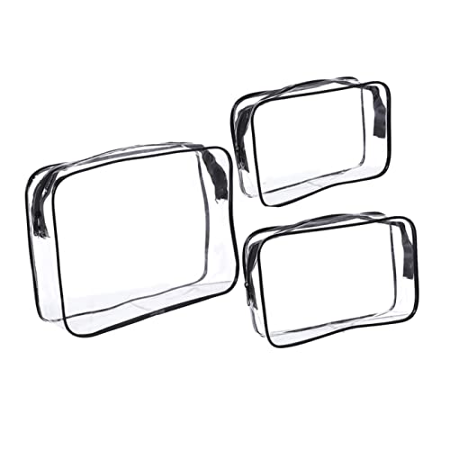 VALICLUD 3個 防水素材トラベル洗面用具バッグ点 透明多機能化粧ポーチ 大中小 レディース旅行収納便利