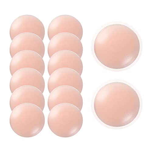 MIVAIUN 6 Paires Réutilisable Cache-tétons, Cache-tétons pour Femmes, Invisible Confortable Cache Teton en Silicone, Ronde Auto-Adhésif Silicone Nipple Cover, 6.5 cm, Rose, Taille Unique (6 Paires) Cover