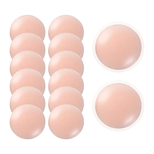 MIVAIUN 6 Paires Réutilisable Cache-tétons, Cache-tétons pour Femmes, Invisible Confortable Cache Teton en Silicone, Ronde Auto-Adhésif Silicone Nipple Cover, 6.5 cm, Rose, Taille Unique (6 Paires)